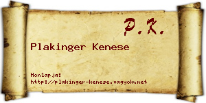 Plakinger Kenese névjegykártya